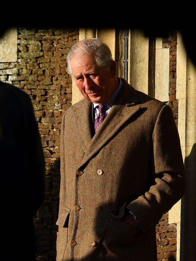 Prince Charles arrives for the Royal Family's traditional Christmas Day service. Picture: AFP