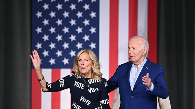 President Joe Biden and First Lady Jill Biden arrive for a post-debate rally in Raleigh, North Carolina, on June 28, 2024. Picture: Mandel Ngan/AFP