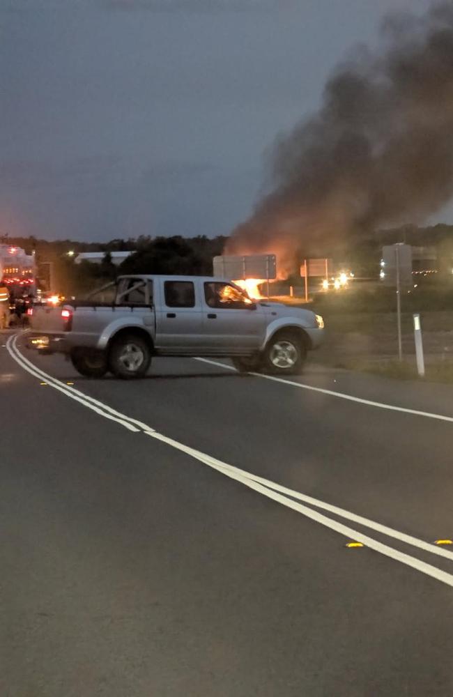 The head on crash caused an inferno. Photo: Carolyn Robinson