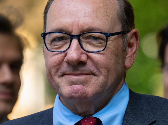 American actor Kevin Spacey arrives at his ongoing sexual assault trial in London, England on July 3, 2023. Picture: Getty Images.