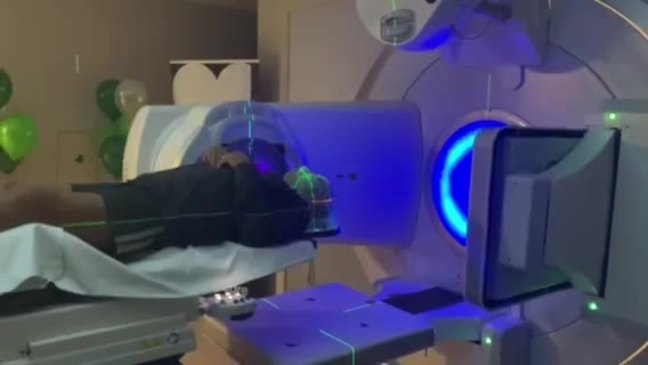 Lance Jones receiving radiation at Rockhampton Base Hospital