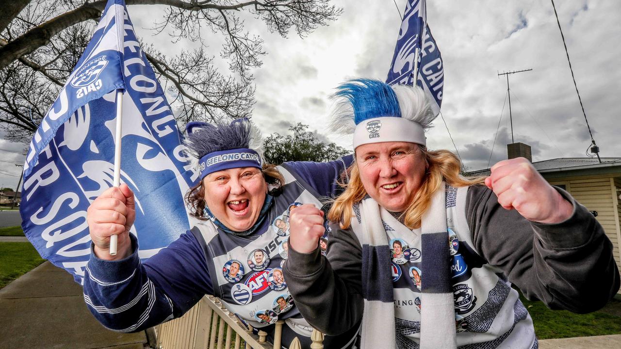 Cheryl and Melissa Rossiter are diehard Geelong fans. Picture: Tim Carrafa