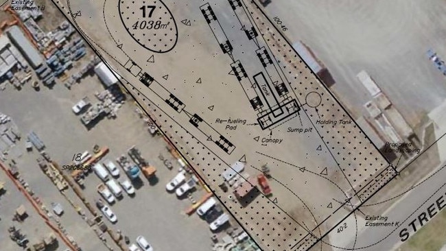 The proposal plans for the unmanned service station at 157 Foster St, Gracemere.