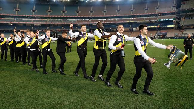 As for the conga line, Tom Lynch wasn’t so sure. Picture: Getty Images