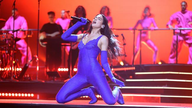 British pop singer-songwriter Dua Lipa, whose Brisbane performance in November offered true pop perfection and was the year’s best concert, according to music writer Andrew McMillen. Picture: Phil Walter