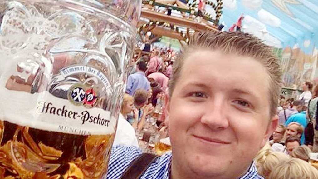 Car crash victim Joel Hampton recently returned from a dream holiday in Europe with friends. 