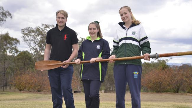 Sporting prowess runs in the Hudson family, with Harriet (right) and siblings William and Ella all keen rowers from an early age. Picture: Gerard Walsh / Warwick Daily News