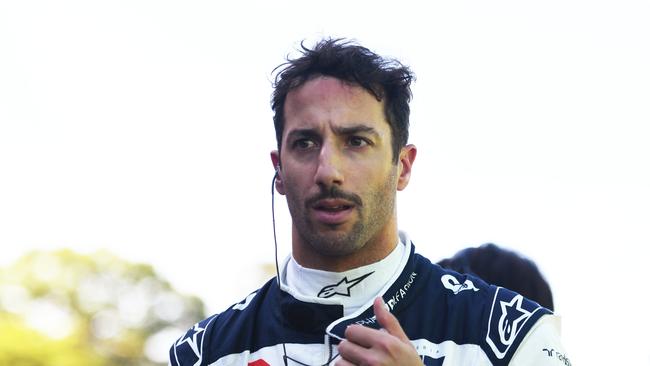 Daniel Ricciardo momentarily lost his temper during the fiery sprint race. Picture: Getty