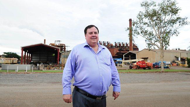 Clive Palmer outside the Queensland Nickel Refinery in Townsville in 2010.