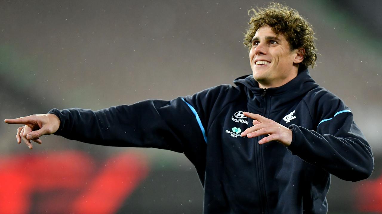 Charlie Curnow out on the MCG. Picture: Josh Chadwick/Getty Images