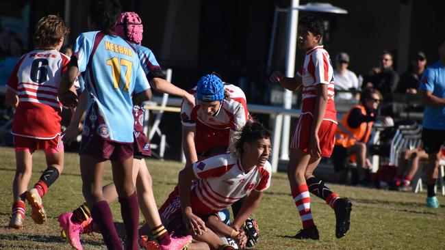 Brisbane Broncos Old Boys action: Keebra Park v Palm Beach Currumbin.