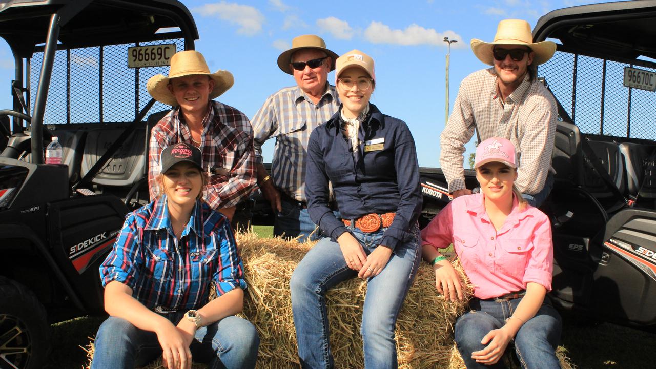 BUNDY SHOW 2021: Krystal Davies, Bonnie Coolee, Mariah Armitage, Carl Wondrock, Denis Mills and Izaak Mills eager for the upcoming Young Farmers' Challenge.