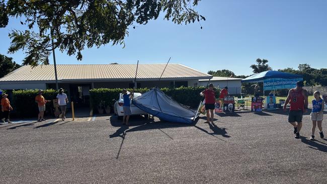 The winds of change may be blowing for Solomon MP Luke Gosling's team at Leanyer on election day, May 3, 2025. Picture: Thomas McLean