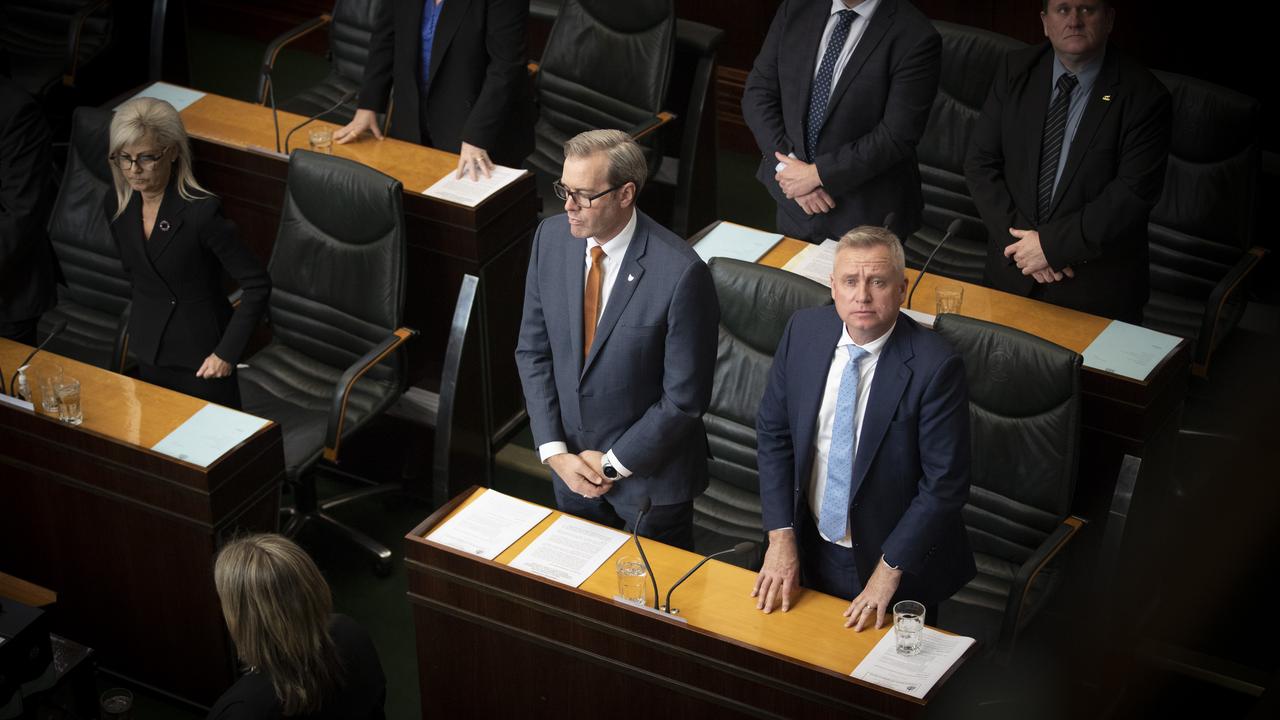 Commission of Inquiry being tabled in parliament, Premier Jeremy Rockliff. Picture: Chris Kidd