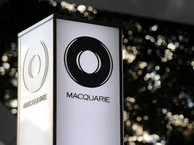 Macquarie Group signage is seen in Sydney, Friday, Sept. 11, 2015. (AAP Image/Joel Carrett) NO ARCHIVING