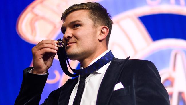 Ollie Wines with his Brownlow Medal in 2021. Picture: Daniel Carson/AFL Photos via Getty Images