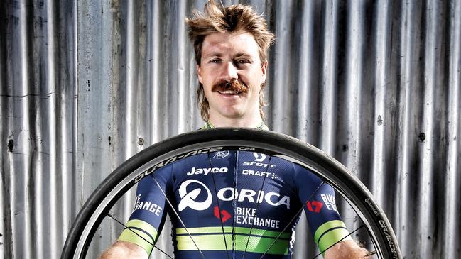 Australian cyclist Mitch Docker has promised to shave his moustache and mullet to raise money for the bushfire relief effort. Picture: Michael Klein