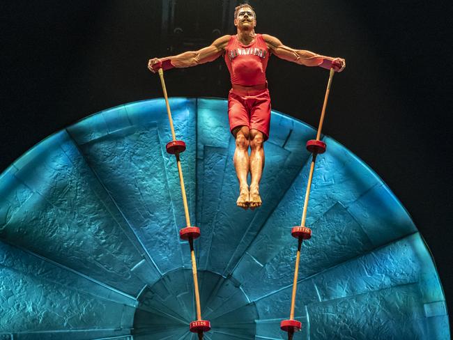 On heavier days, like three-show days and the seven-show weekends, performing on stage is “essentially free cardio”. Pictures: Cirque du Soleil