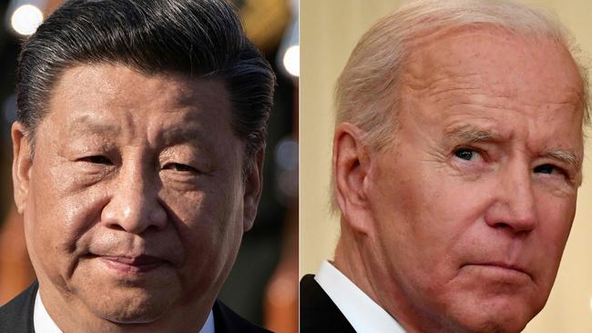 Chinese President Xi Jinping and US President Joe Biden wil meet virtually on Monday. Pictures: AFP