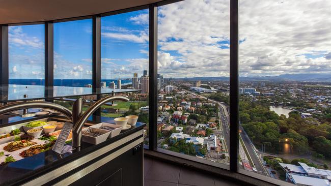 The views from this buffet at Four Winds 360 Revolving Restaurant are spectacular.