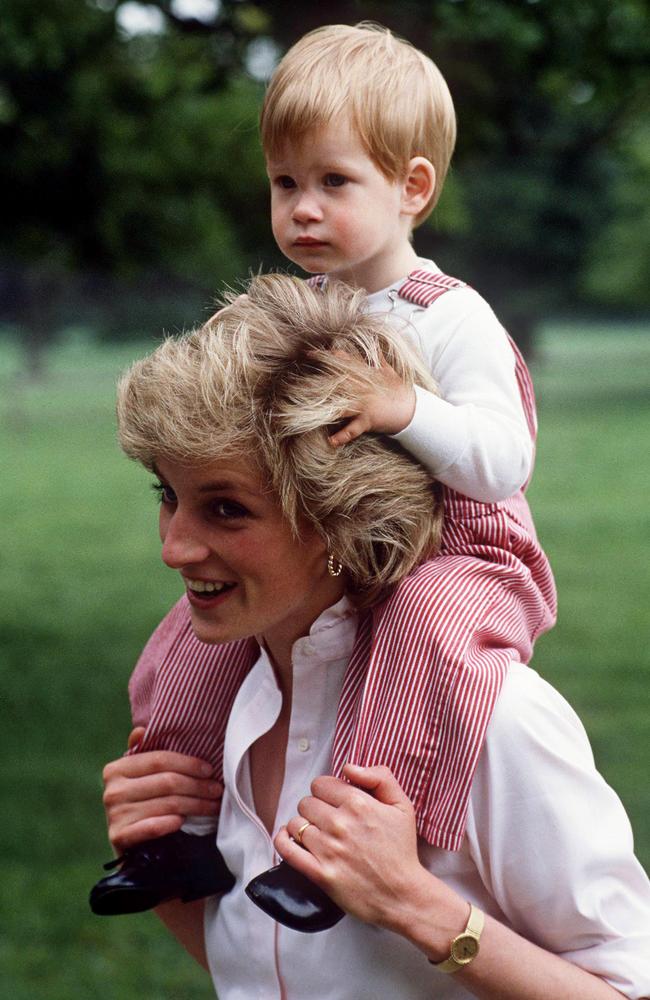 The Diana and Harry picture used on the Archewell website. Picture: Getty