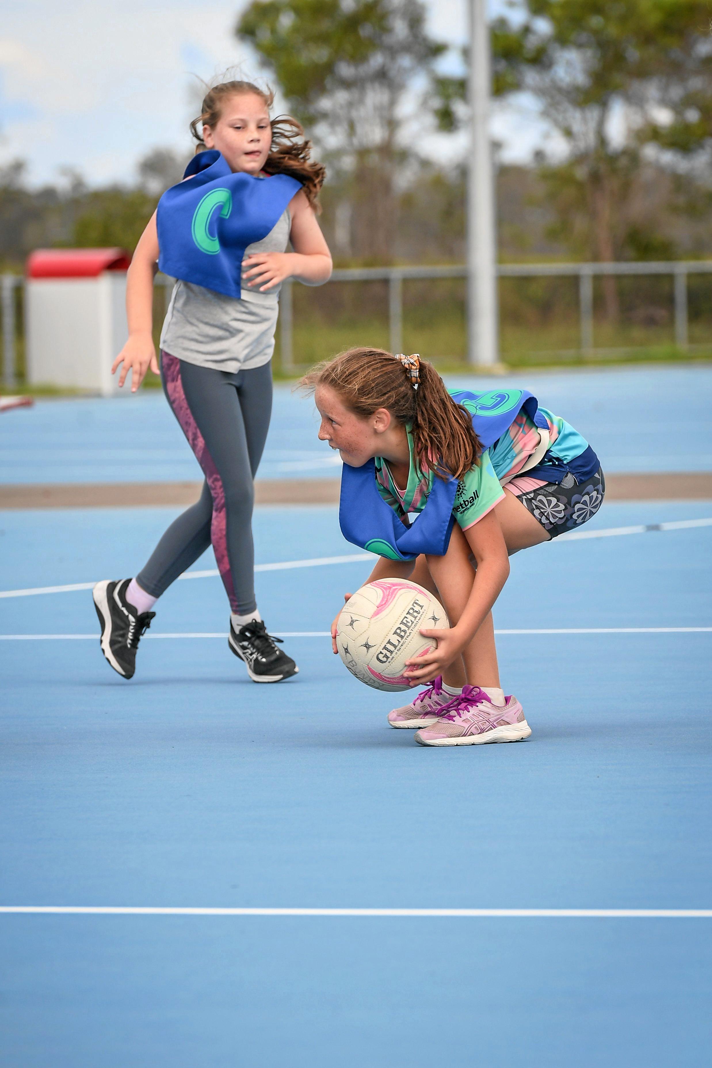 Alora Vitler receives a low pass. Picture: Brian Cassidy