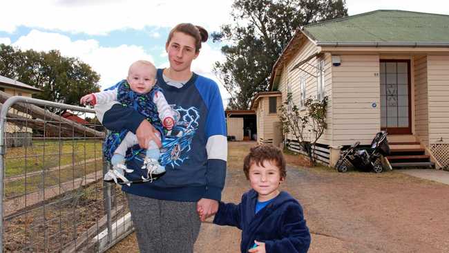 NO ROOM TO RENT: Warwick mother-of-two Kaliya Beverley has been tirelessly filling out rental applications to find a safe place to raise her kids, but two years she hasn't had any luck. Picture: Marian Faa