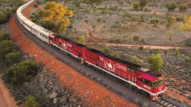 <span>12/26</span><h2>Hop aboard the world's largest passenger train</h2><p> Appreciating the outback doesn’t necessarily mean roughing it in a swag. If you like your creature comforts but want to have an adventure at the same time, then a journey on <a href="https://journeybeyondrail.com.au/journeys/the-ghan/">The Ghan</a>, the Aussie equivalent of The Orient Express, might just be for you. Both Australia’s most famous train ride and, at an average of 774m, the world’s longest passenger train, since its 1929 launch this prestigious rail journey has taken passengers from Adelaide to Darwin and back through spectacular outback scenery. Picture: Sven Kovac