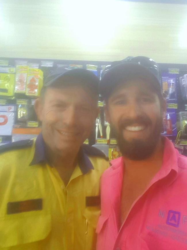 And with Josh Crawford at the same service station. Picture: Facebook