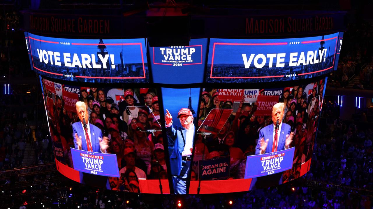 Republican presidential nominee, Donald Trump speaks at a campaign rally at Madison Square Garden on October 27, 2024 in New York City. Picture: Michael M. Santiago/Getty Images via AFP