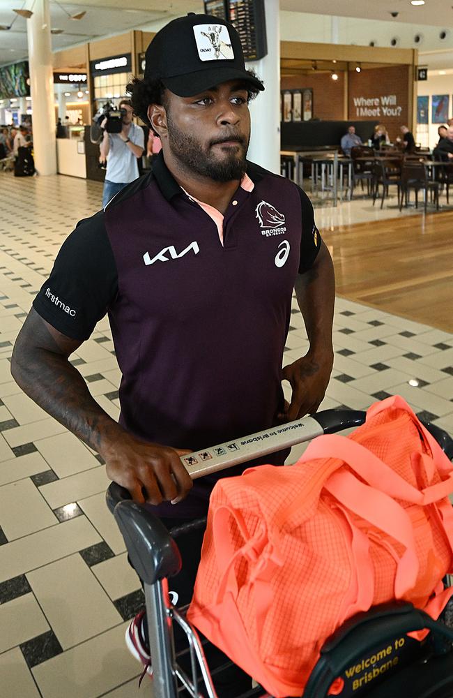 Ezra Mam lands in Brisbane. Picture: Lyndon Mechielsen/Courier Mail