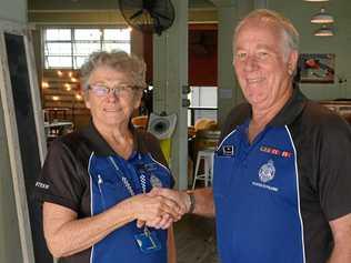 GOOD ON YOU: Greta Brady welcomes new volunteer, Rod Laylee to the VIP program. Picture: Jann Houley