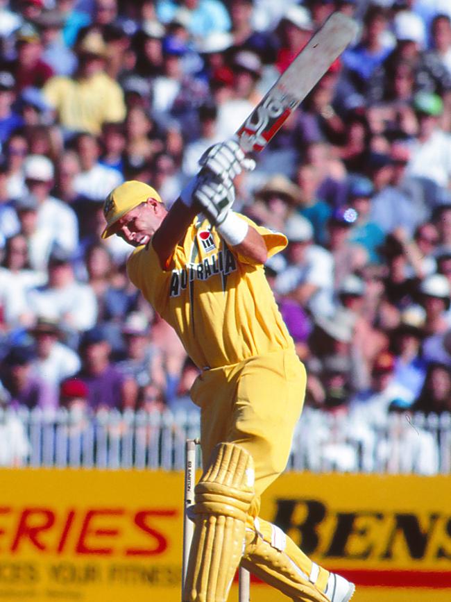 Perfect form: Dean Jones in action for Australia. Picture: Getty