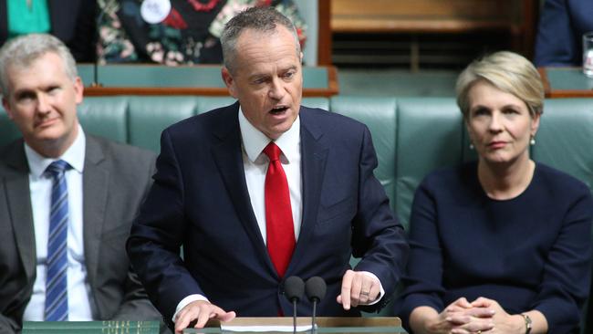 Bill Shorten delivers his budget-in-reply speech last night. Picture: Gary Ramage