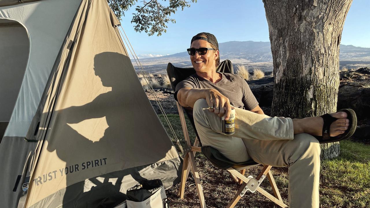 Matthew McConaughey, through company Wild Turkey, has just collaborated with a Melbourne camping start-up, Homecamp, on a one-of-a-kind tent to encourage Aussies to get back into the wilderness