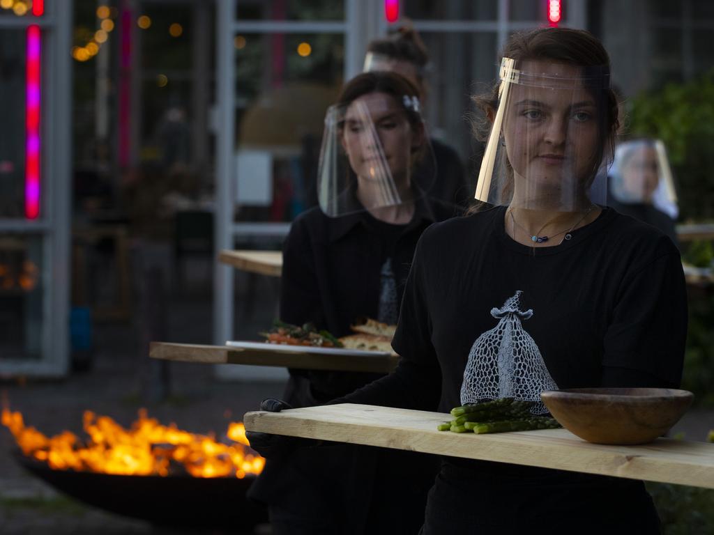 It’s a trial of a setup that respects social distancing rules by the Dutch government to combat the spread of COVID-19. Picture: Robin van Lonkhuijsen/ANP/AFP