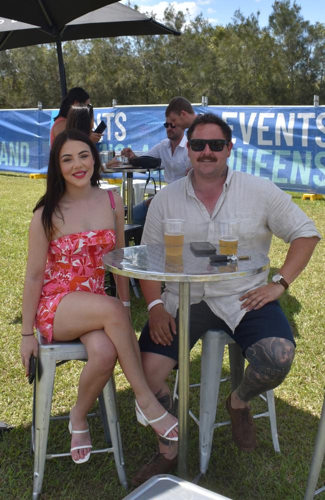 Ciarni and Arlen enjoy their day at the Polo By the Sea event in Maroochydore. Picture: Eddie Franklin