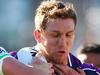 CANBERRA, AUSTRALIA - APRIL 20: Ryan Hoffman of the Storm is tackled during the round seven NRL match between the Canberra Raiders and the Melbourne Storm at GIO Stadium on April 20, 2014 in Canberra, Australia. (Photo by Mark Nolan/Getty Images)