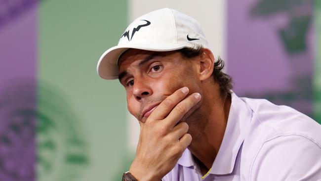 Rafael Nadal announces his withdrawal from the tournament. Picture: Getty Images.