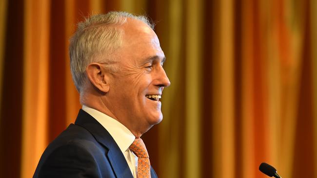 Prime Minister Malcolm Turnbull speaks at the University of New South Wales (UNSW) in Sydney, Tuesday, August 7, 2018. The Prime Minister was speaking about International Education. (AAP Image/Dean Lewins) NO ARCHIVING