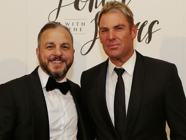 Shane Warne and Tony Hachem. Picture: Julie Kiriacoudis