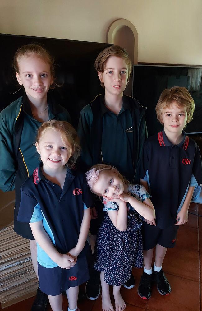 Amanda Kirkman’s five children. Picture: Supplied