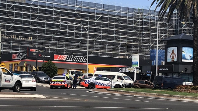 The pursuit started on Flinders Street in Wollongong. Picture: Madeline Crittenden