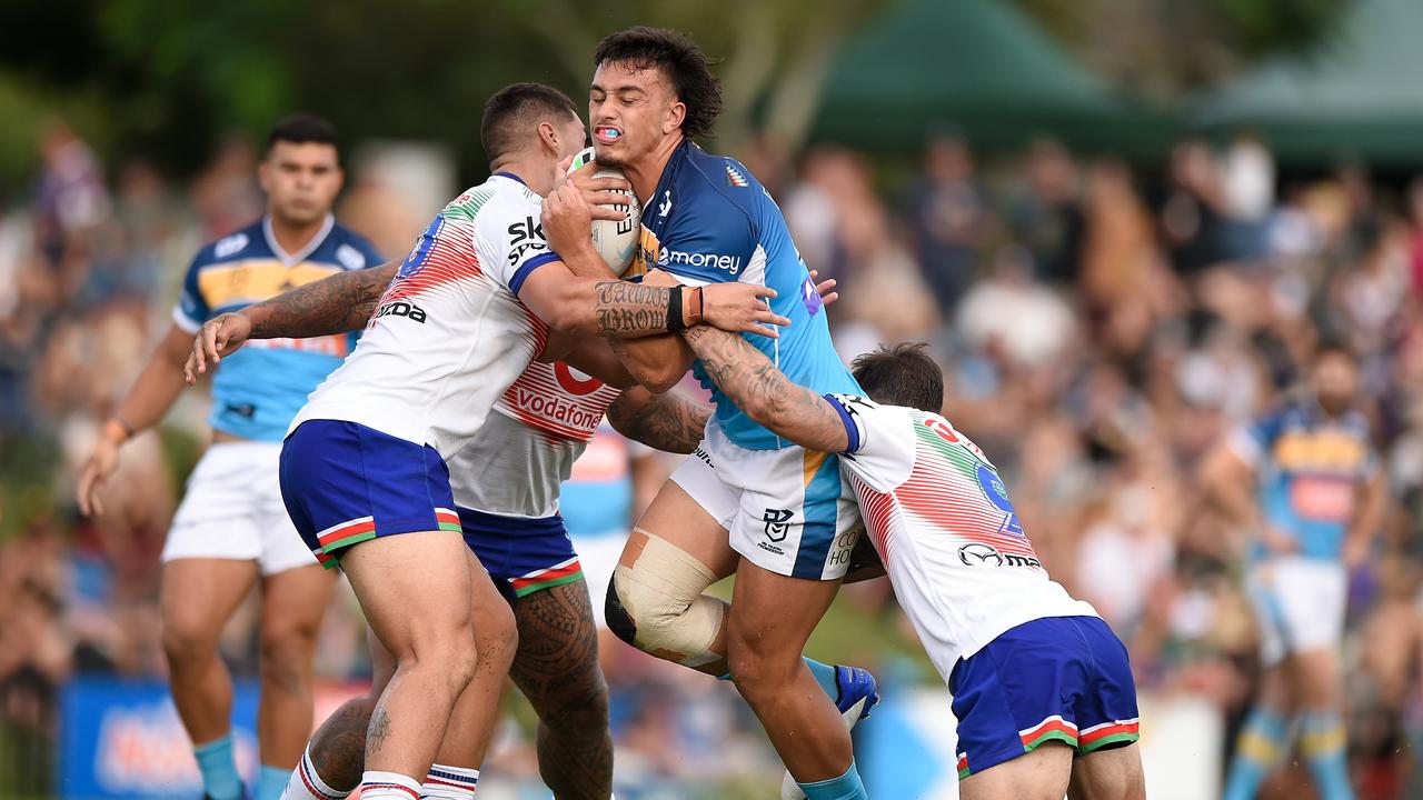 Tino Fa'asuamaleaui starred in his first game for the Titans. Picture: Getty Images.