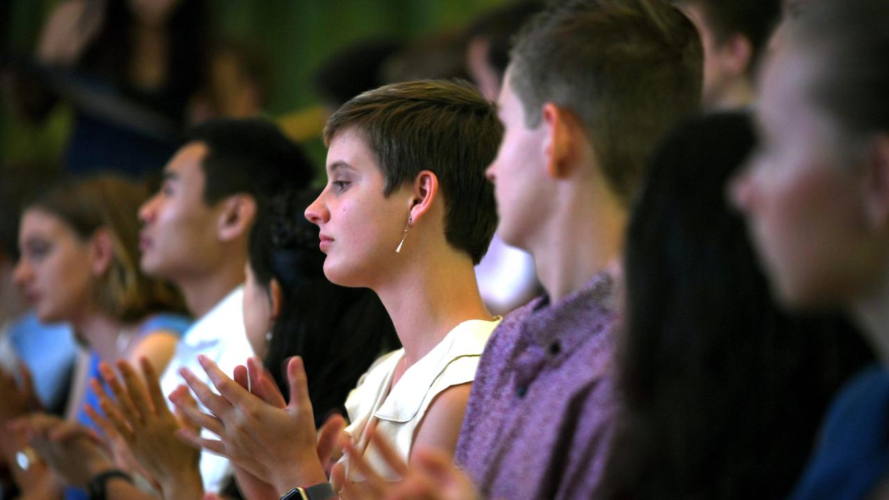 QCE Awards presentation for the highest performing Year 12 students in the state. Picture: AAP/John Gass