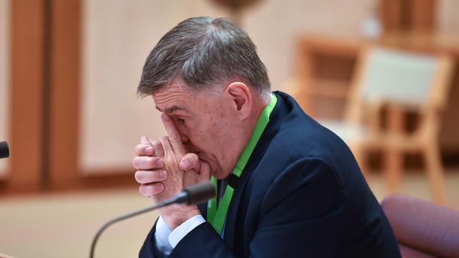 Chief Medical Officer Professor Brendan Murphy appears before a Senate Inquiry Select Committee on COVID-19 and the Australian Government’s response to the pandemic. Picture: Mick Tsikas/AAP