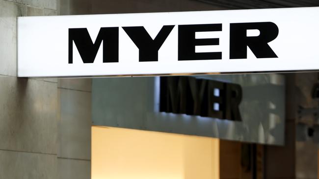 SYDNEY, AUSTRALIA - NewsWire Photos MAY 4, 2024: Myer signage in Pitt Street mall, Sydney CBD. Federal budget stock images.Picture: NCA NewsWire / Damian Shaw