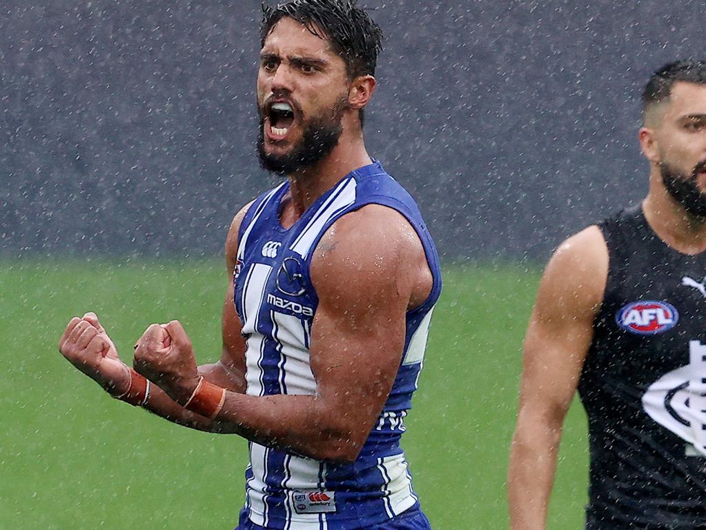 Aaron Hall in action for the Roos.