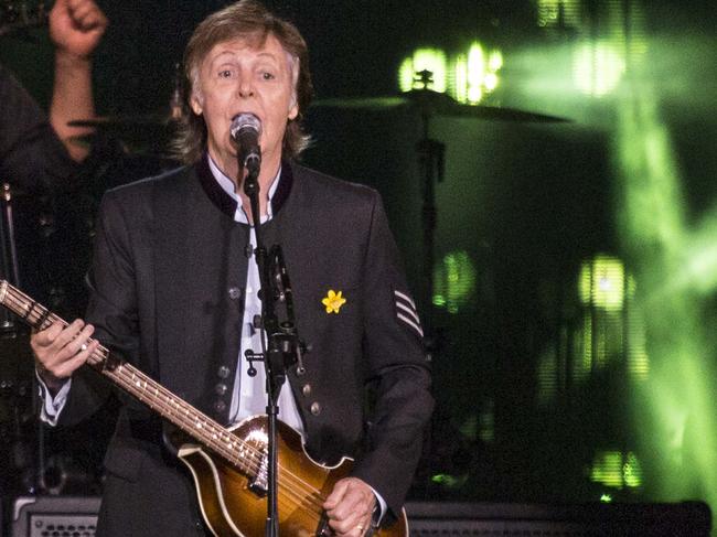 Paul McCartney plays to a sold-out crowd of 40,000 people at Suncorp Stadium, Milton. Saturday December 9, 2017. (AAP/Image Sarah Marshall)