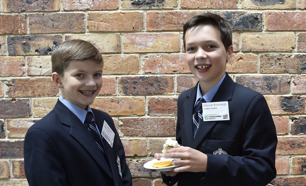 St Marys College primary school leaders Sam Gleeson and Denver Rashleigh. Picture: Bev Lacey